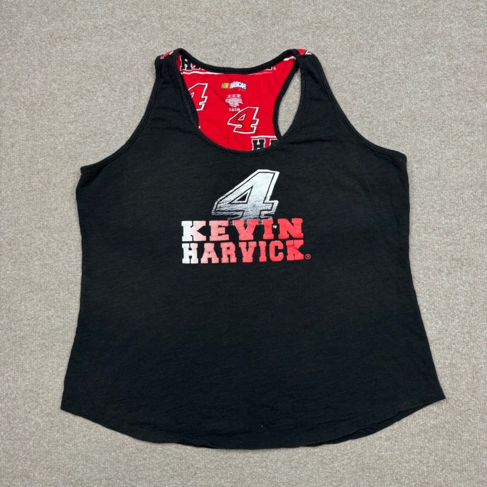 Vintage Nascar Tank Top Women's Size 2XL Black Sleeveless Racing Tee